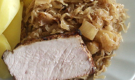 Lummerbraten und Sauerkraut