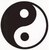 Das Yin-Yang-Symbol, chinesisch Taijitu (chin. 太極圖 / 太极图, Tàijí Tú, wörtlich „Symbol des sehr großen Äußersten/Höchsten“